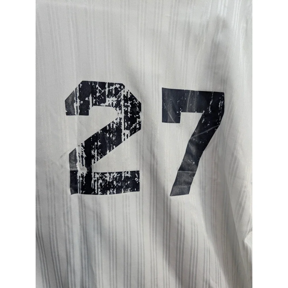 Adidas Westport Soccer Assn‎ Jersey Polo Shirt Men's Size M White Navy #27 USA